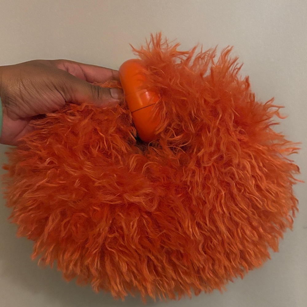 JW PEI Orange Fluffy Clutch